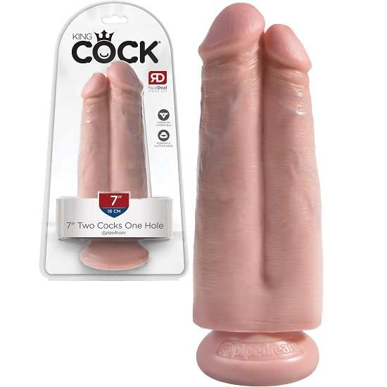 King Cock 7 Inch Two Cocks One Hole