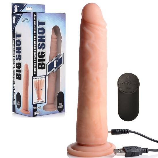 Big Shot 8 Inch Rotating Rechargeable Silicone Dildo
