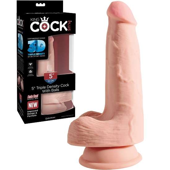 King Cock Plus 5 Inch Triple Density Dildo With Balls