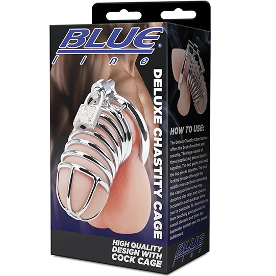 Blue Line Deluxe Chastity Cage