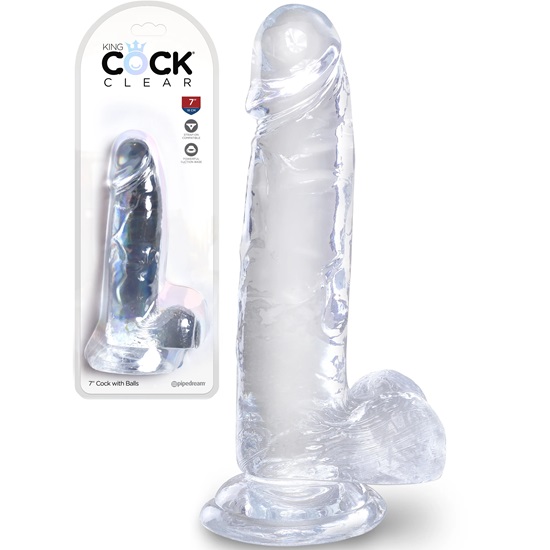 King Cock Clear 7 Inch Dildo With Balls