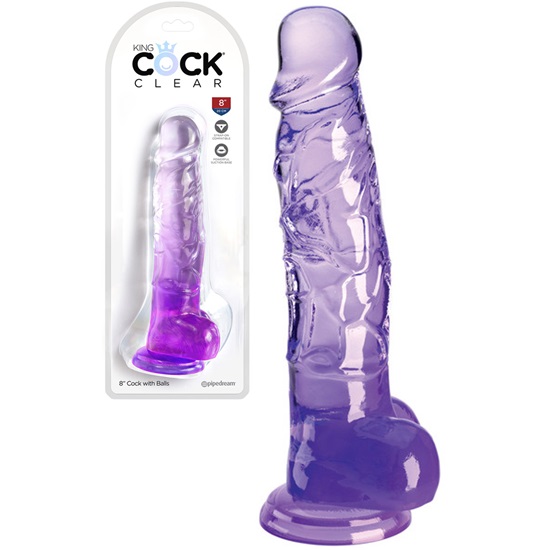 King Cock Clear 8 Inch Dildo With Balls