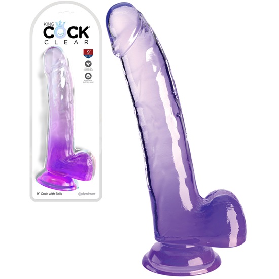 King Cock Clear 9 Inch Dildo With Balls