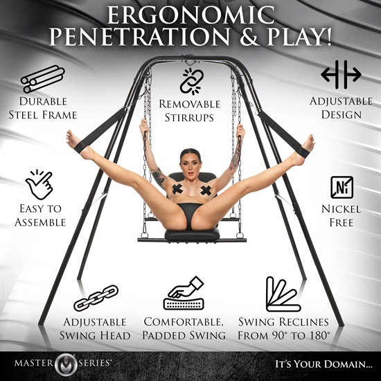 Master Series Throne Adjustable Sex Sling With Stand