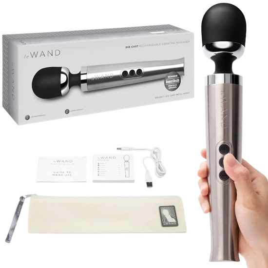 Le Wand Diecast Rechargeable Massager Silver With Box