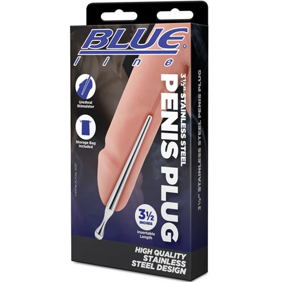 Blue Line 3.5 Stainless Steel Penis Plug