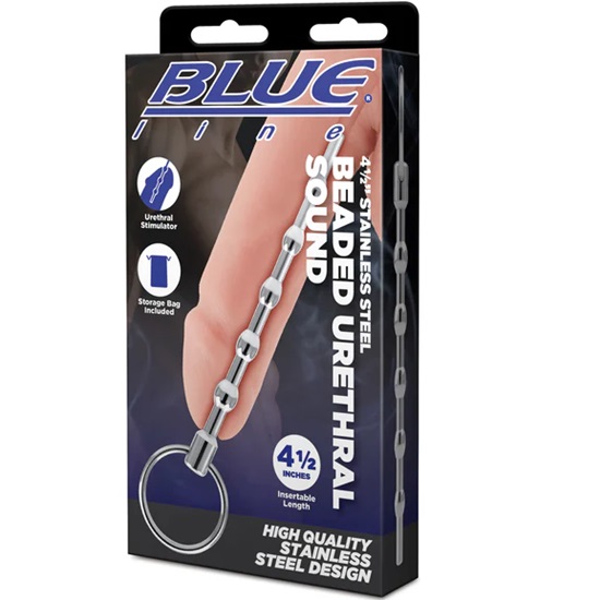 Blue Line 4.5" Stainless Steel Beaded Urethral Sound