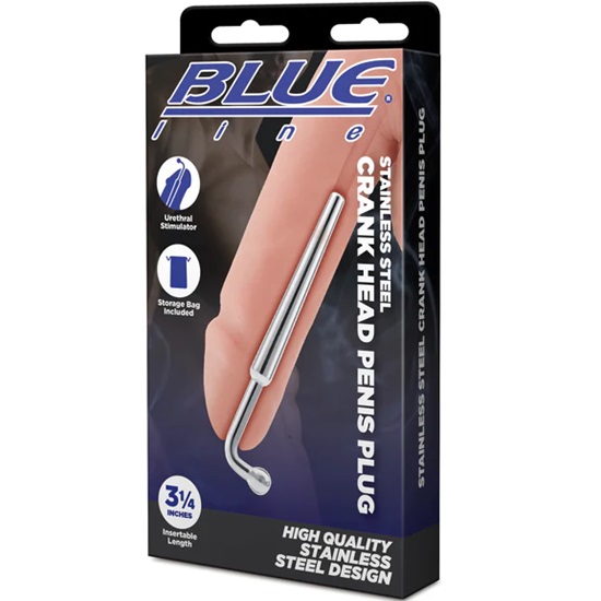 Blue Line Stainless Steel Crank Head Penis Plug