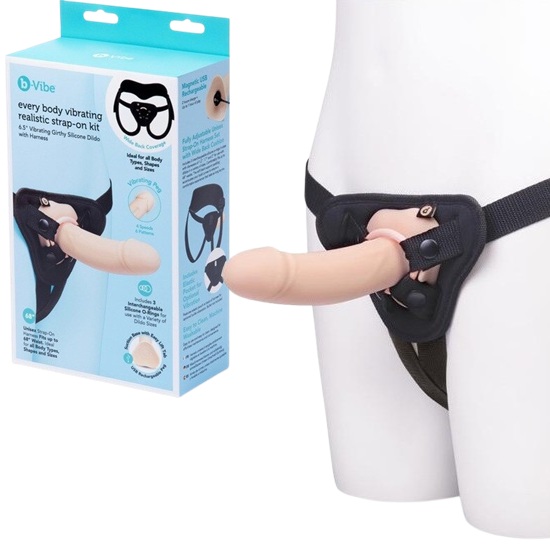 B-Vibe Every Body Vibrating Realistic Strap-On Kit