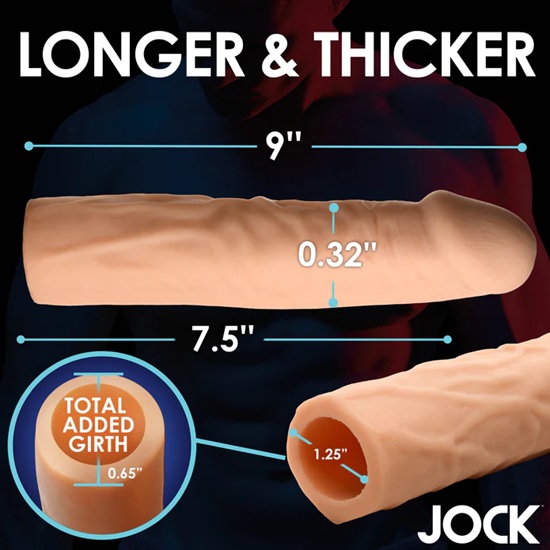 Jock Extra Long 1.5 Inch Penis Extension Sleeve Size